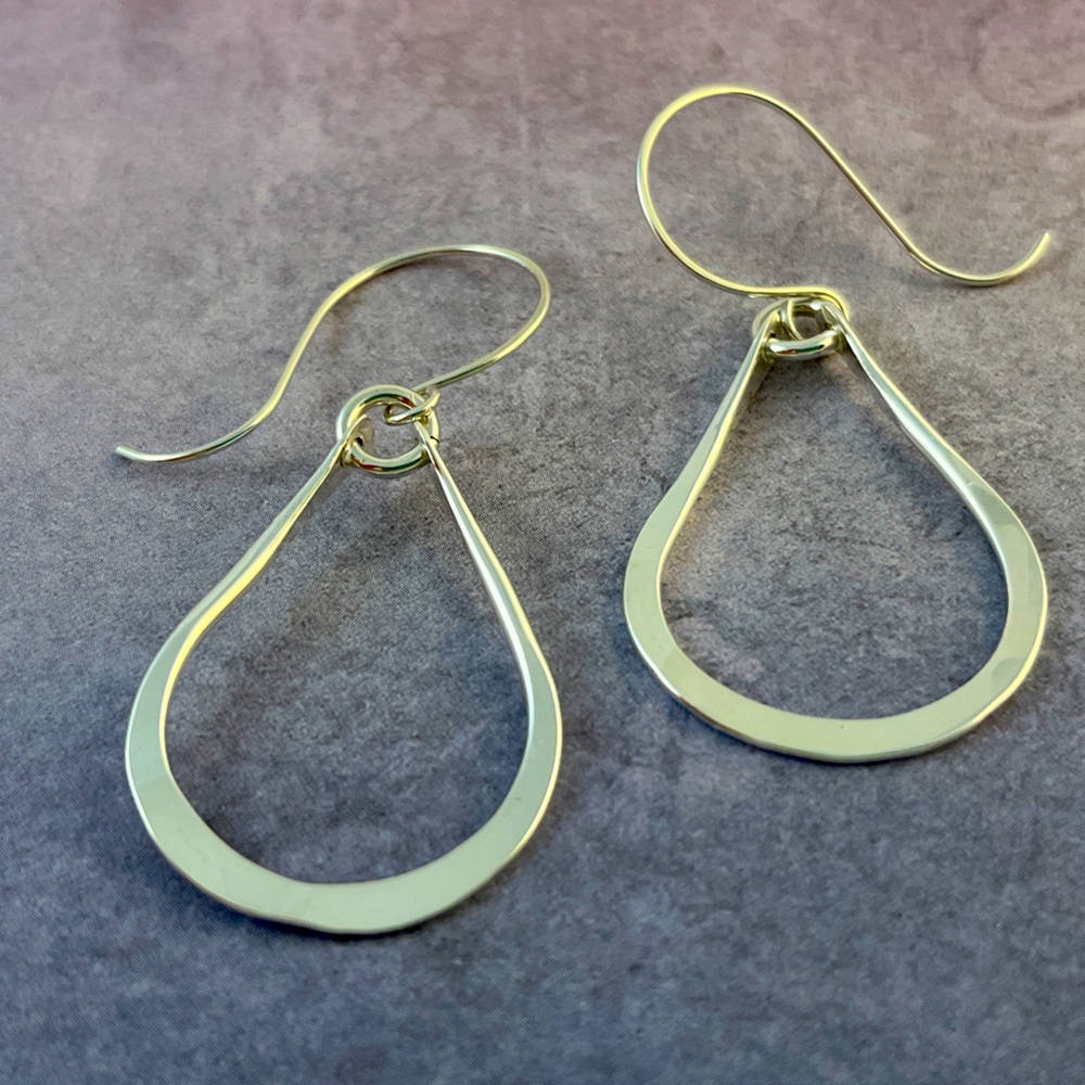 Sleek Sterling Silver earrings. Hand forged. So pretty and a must have